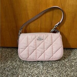 Coach Quilted Blush Pink Wristlet with Detachable Strap